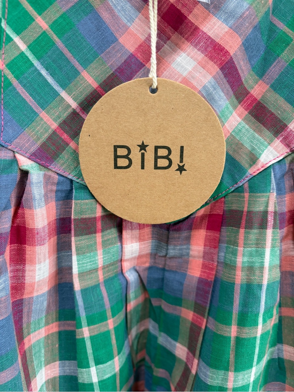 BiBi Green Plaid Wide Leg Overalls NWT size Medium Cotton Colorful Teacher - Picture 8 of 14